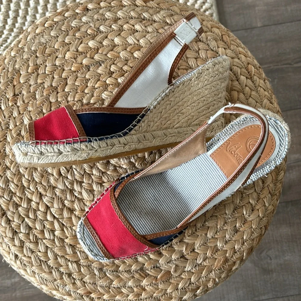 Vidoretta Canvas Open Tow Slingback Espadrilles Women's Size 7